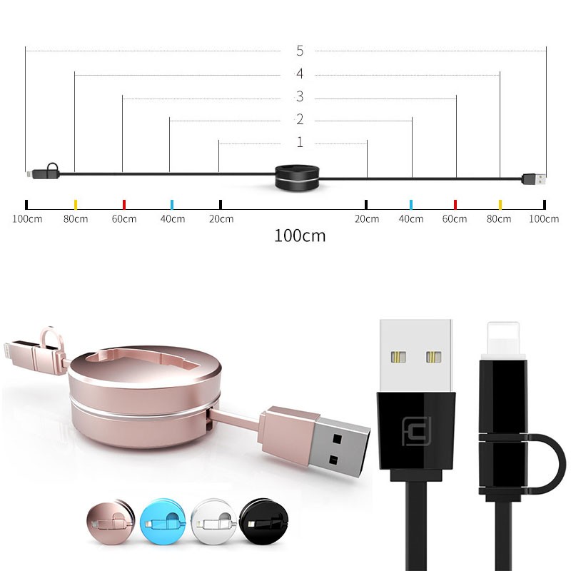 Hidden Retractable USB Charging Cable Hidden Retractable USB Charging Cable
