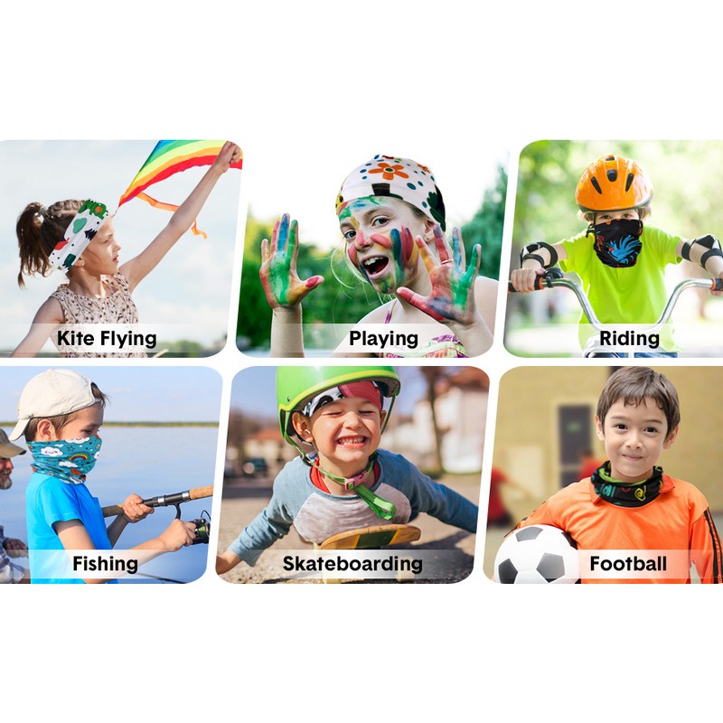 Imprinted Kids Face Mask Youth Hemmed Neck Gaiter