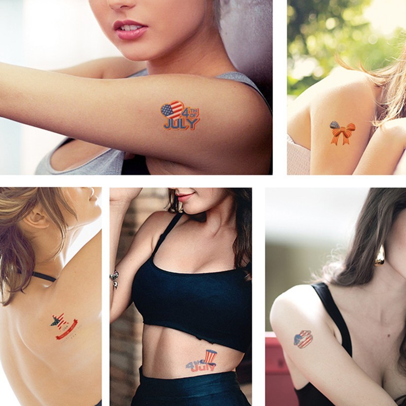 Independence Day American Flag Patriotic Temporary Tattoos Fake Tattoo Body Stickers
