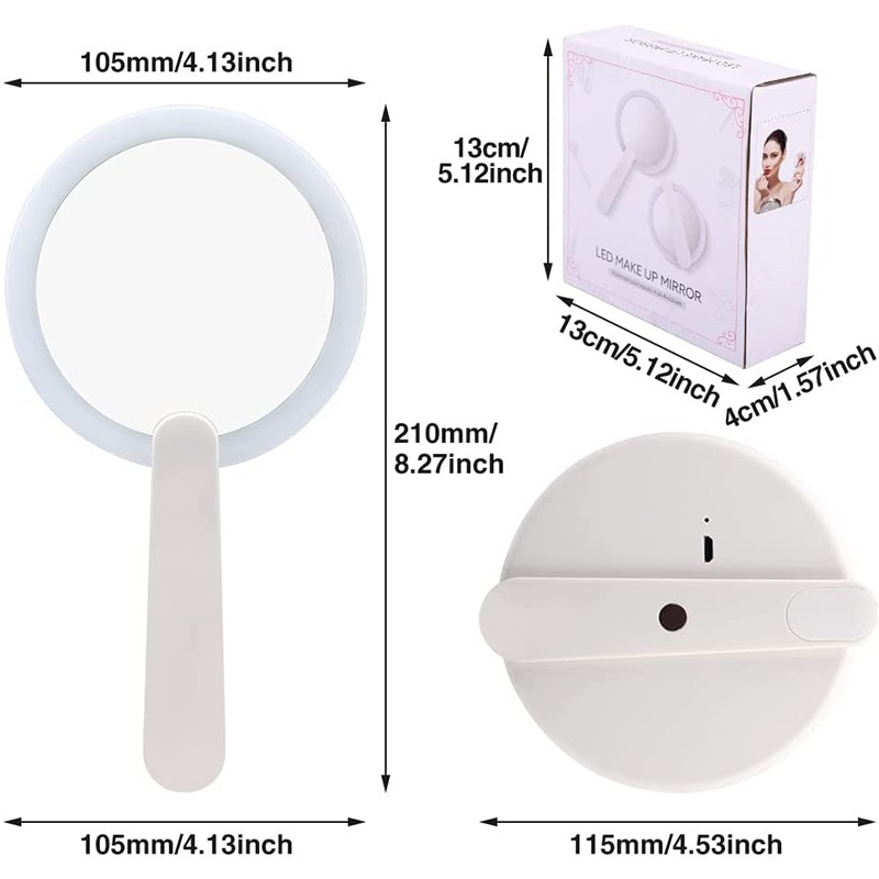 LED Foldable Handheld Makeup Mirror