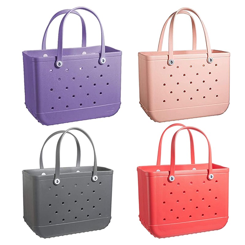 Large EVA Beach Bag With 12 Pcs Cartoon Buckles As Gift