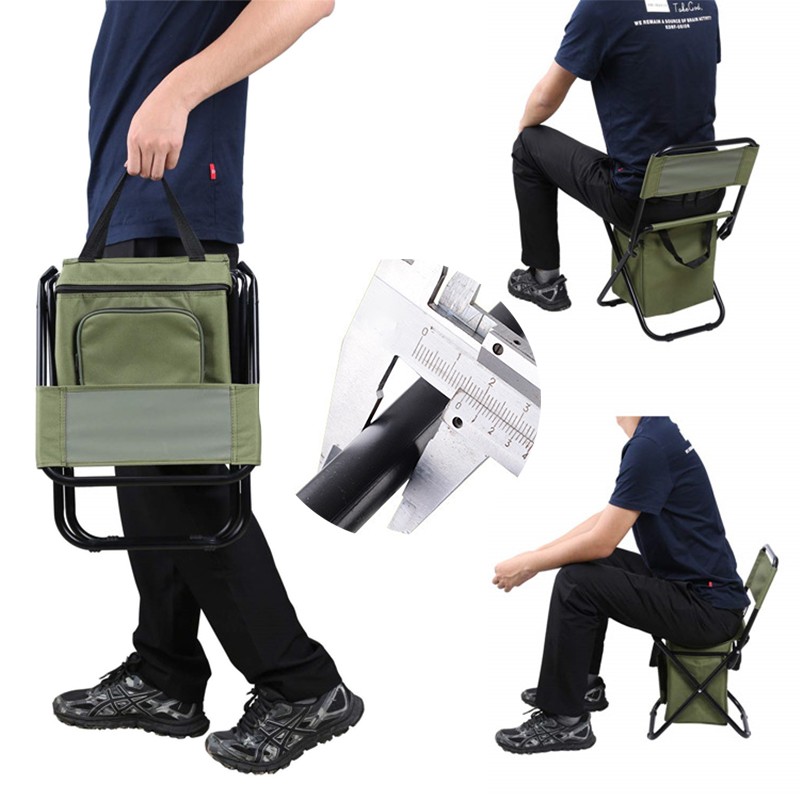 Lightweight Folding Chair Seat with Cooler Bag