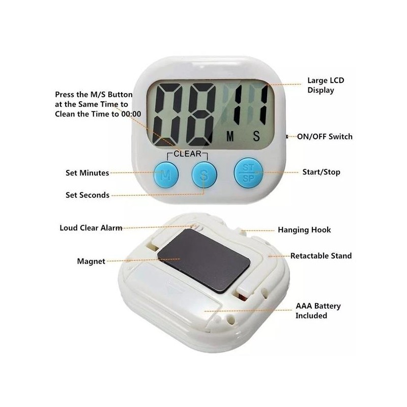 Mini LCD Digital Kitchen Countdown Timer
