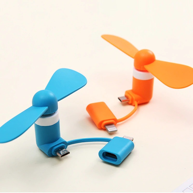 Mini USB Fan Dual with Lightning and Micro USB Phone