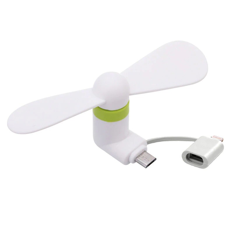 Mini USB Fan Dual with Lightning and Micro USB Phone