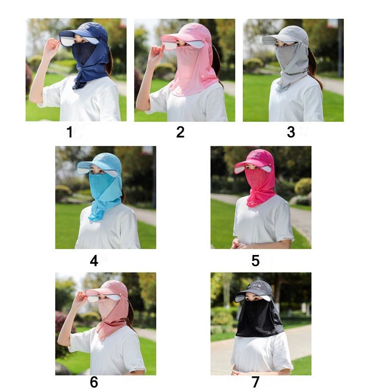 Neck Shade Hat The Cap With Scarf Folding Outdoor Sun Hat Mask