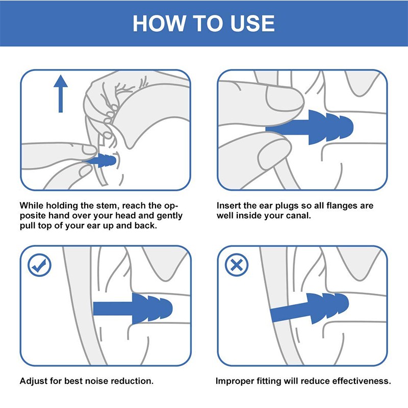 Noise Cancelling Soft Silicone Earplugs in Case