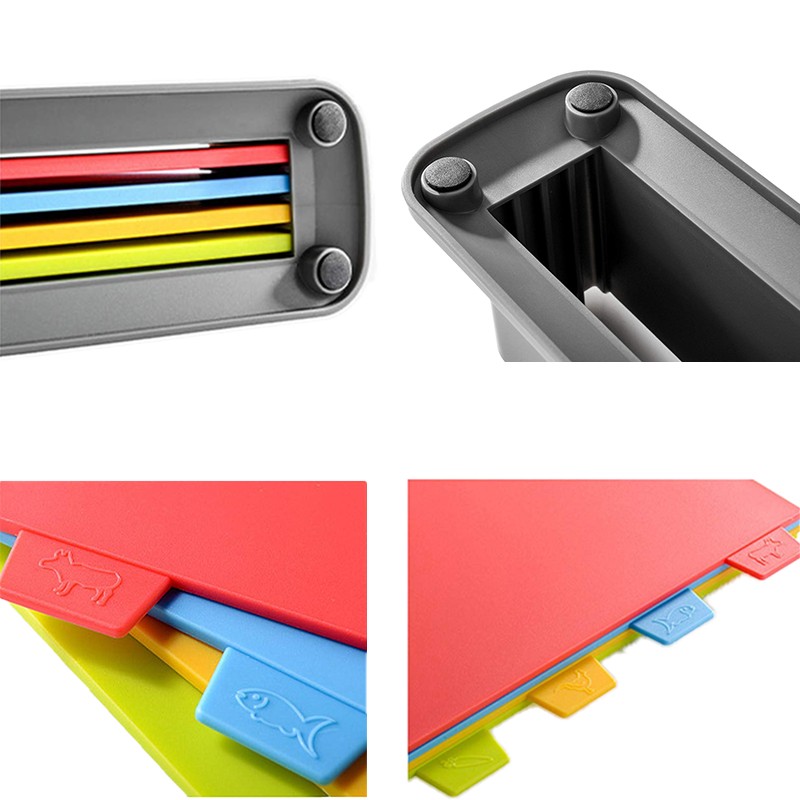 PP Cutting board Set With Storage Shelf