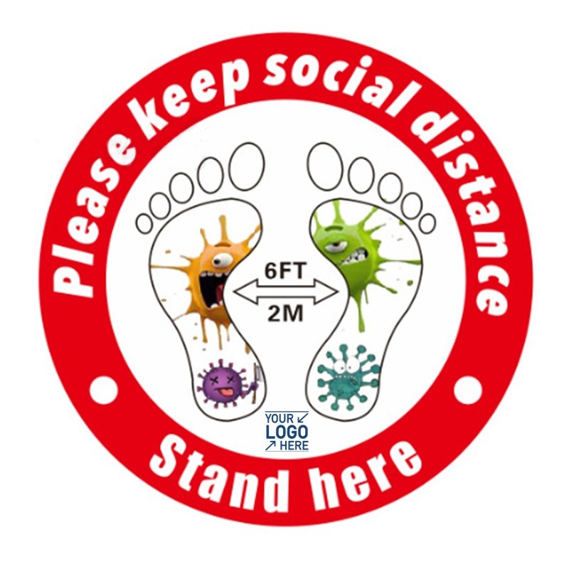 PPE 12" Social Distancing Removable Floor Decals Safety Floor Sign Marker PPE 12" Social Distancing Removable Floor Decals Safety Floor Sign Marker