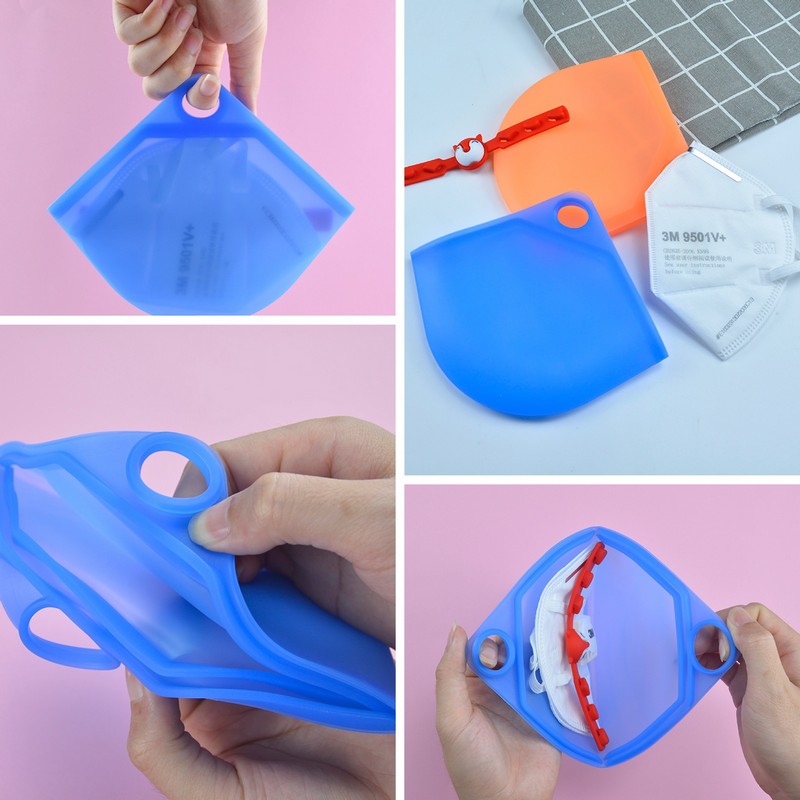PPE Cloth Face Mask Silicone Portable Mask Keeper Mask Storage Bag Folder Face Mask Clip