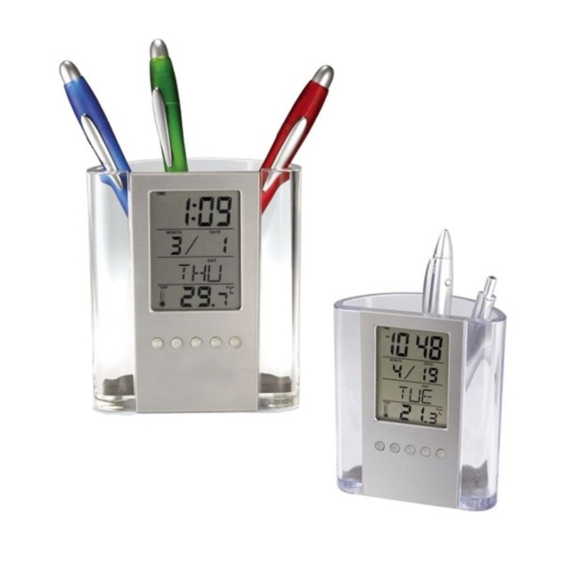 Pen Holder With Electronic Watch Calendar Pen Holder With Electronic Watch Calendar