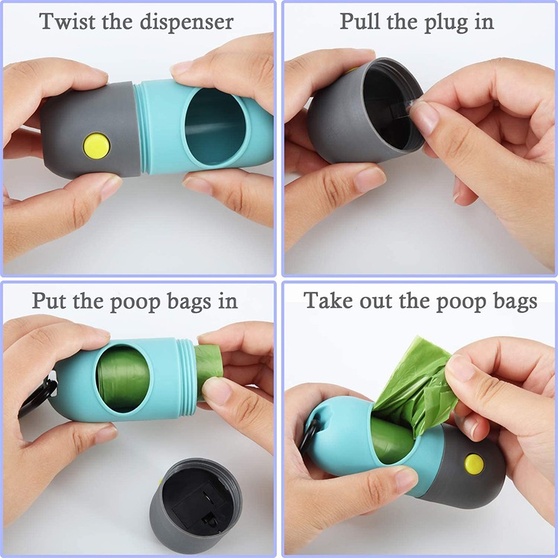 Pet Waste Bag Dispenser With LED Light