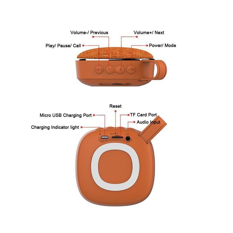 Portable Square Fabric Bluetooth Speaker