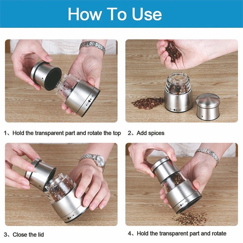 Premium Stainless Steel Salt & Pepper Grinder