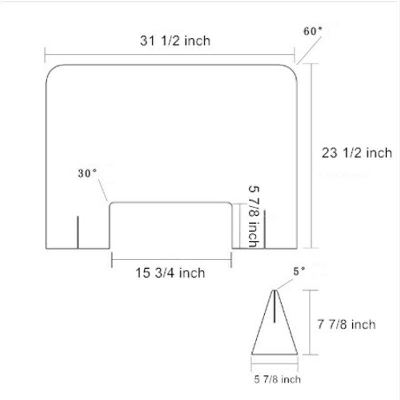 Protective Freestanding Shield with Transaction Window