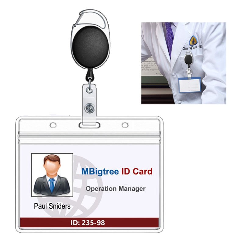 Retractable Badge Holder Carabiner Clip and Keyring Retractable Badge Holder Carabiner Clip and Keyring