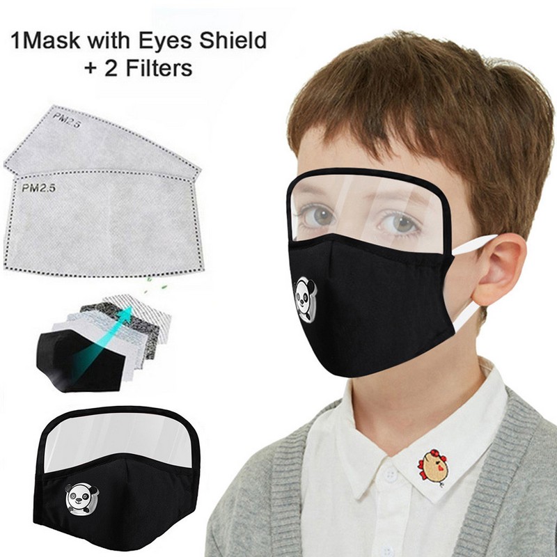Reusable Cotton Face Mask Eye Shields With Filter for Kids