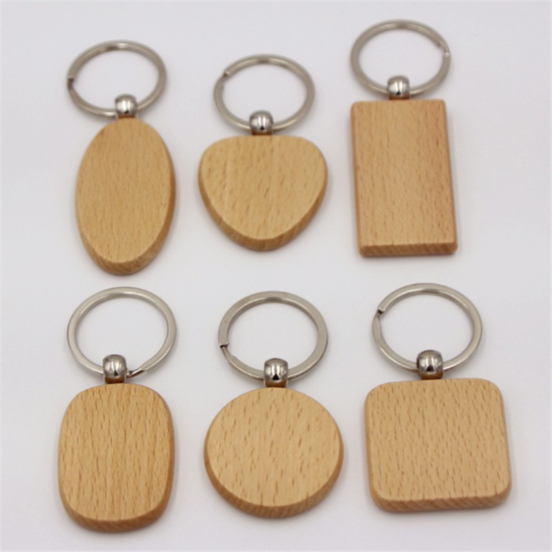 Round Wooden Keychain