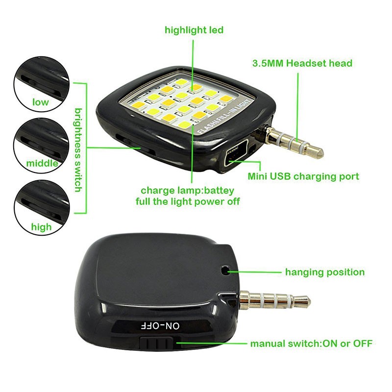 Selfie Light with USB Charging Cable