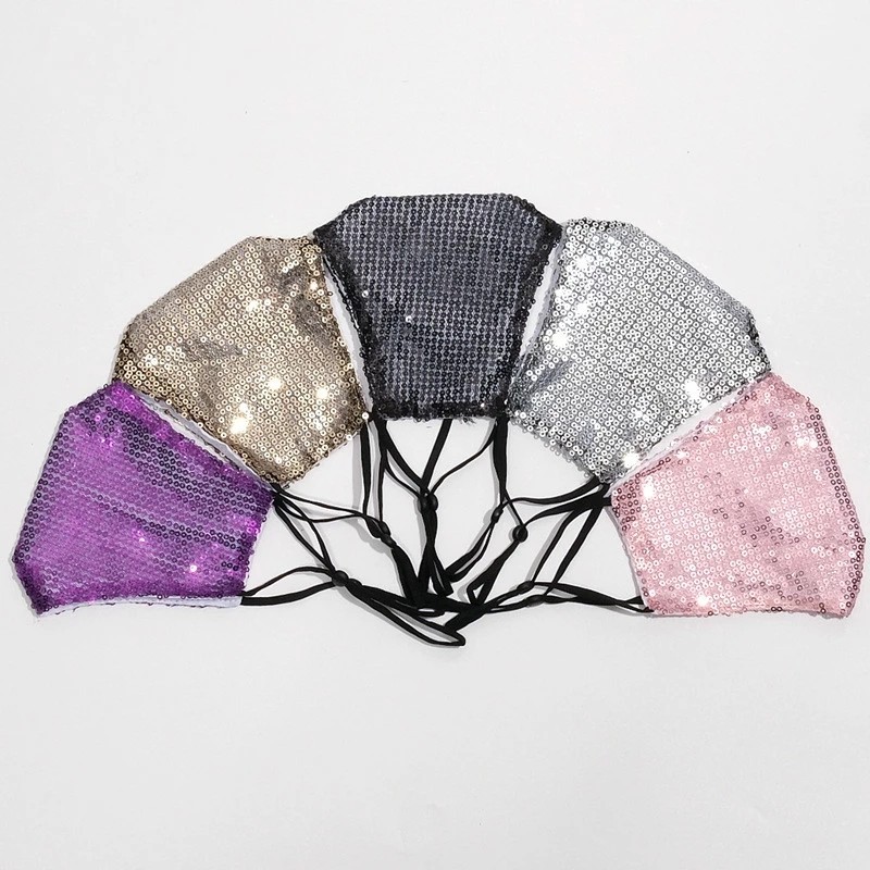 Sequin Cotton Face Mask