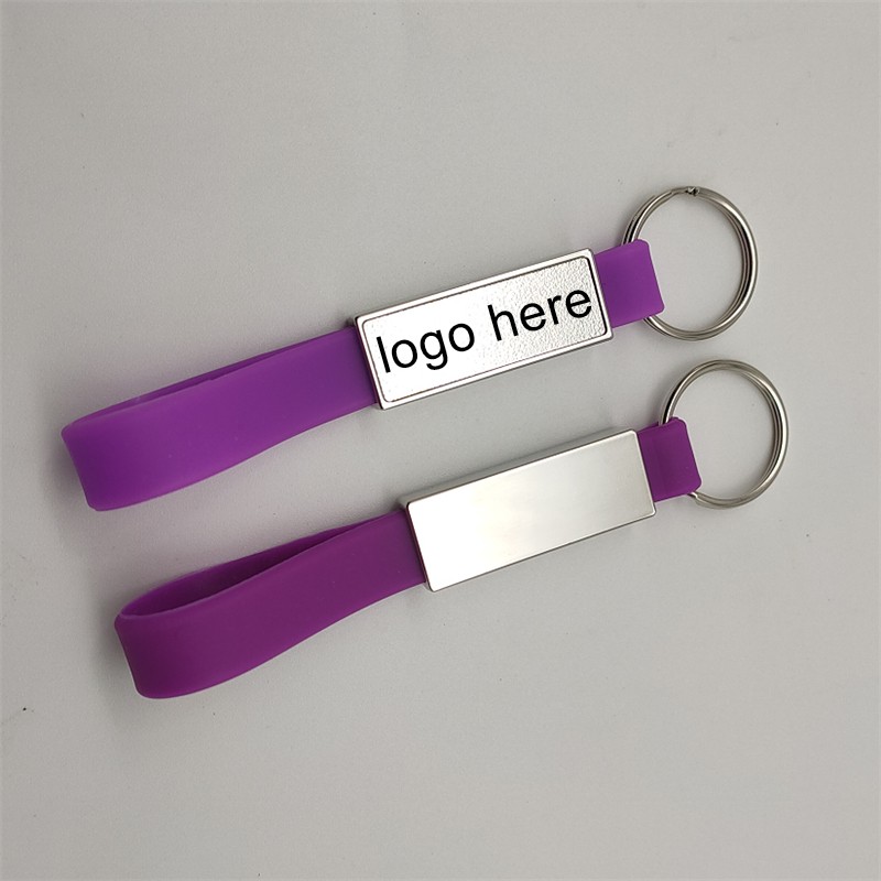 Silicone Keychain with Square Dome
