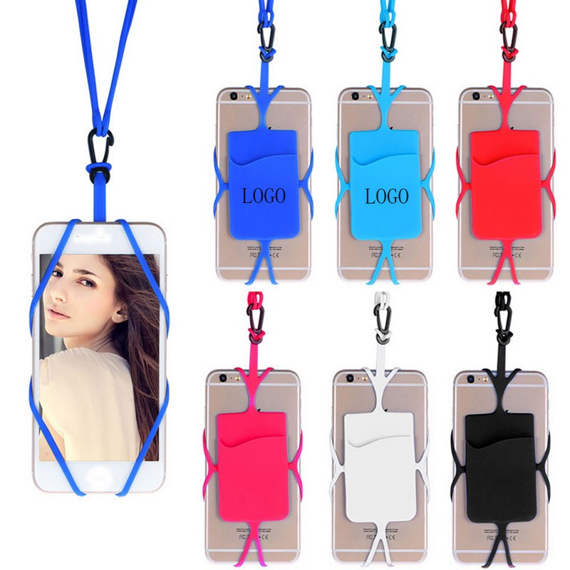 Silicone Phone Wallet With Lanyard