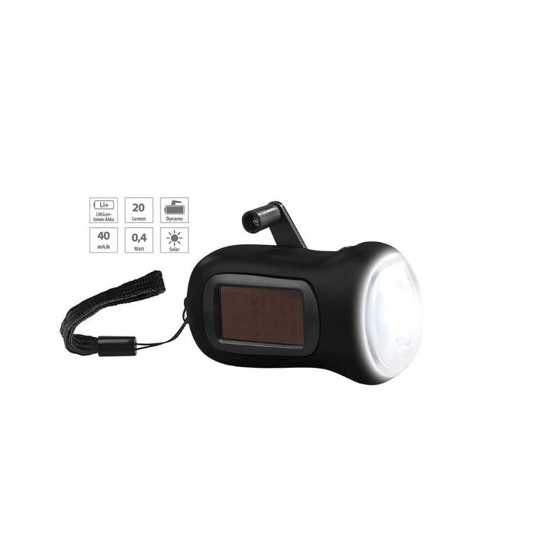 Solar Hand Crank Generator Flashlight