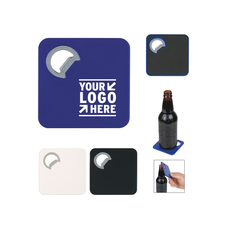 Square Coaster With Bottle Opener Square Coaster With Bottle Opener
