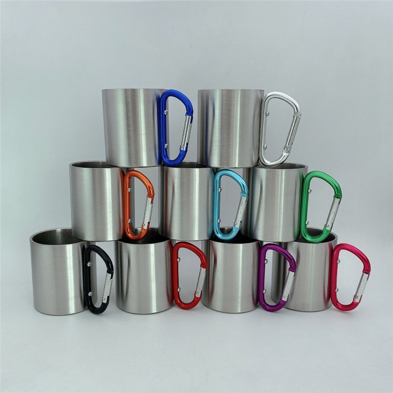 Stainless Steel Camping Mug with Carabiner