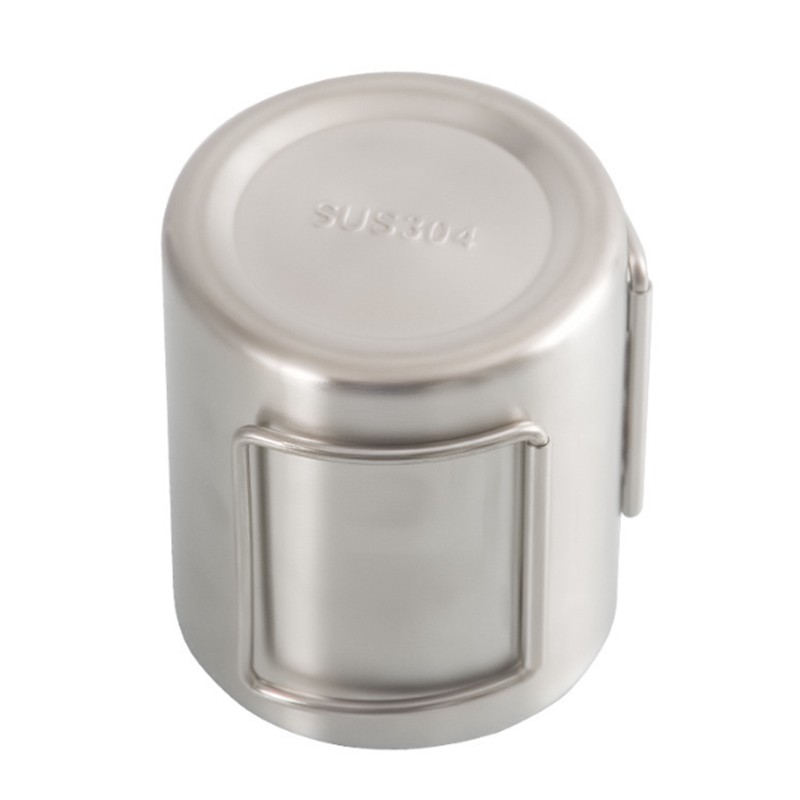 Stainless Steel Camping Mug with Foldable Handle
