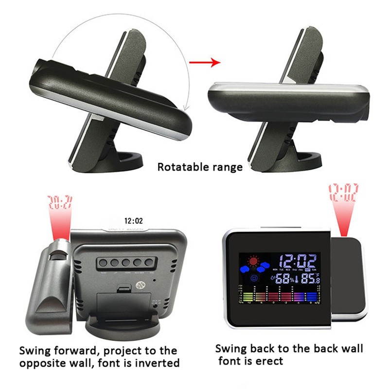 Time Projection Digital Weather Clock with LED
