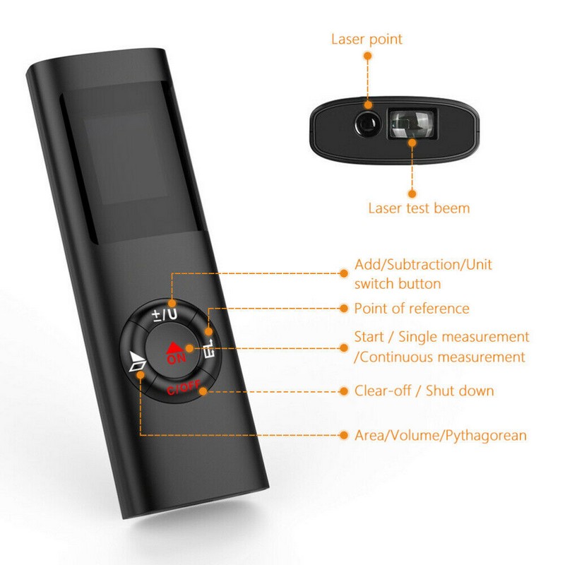 USB Handheld Digital Laser Distance Meter - 40 Meters