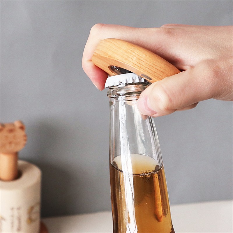 Wooden Bottle Opener with Magnet