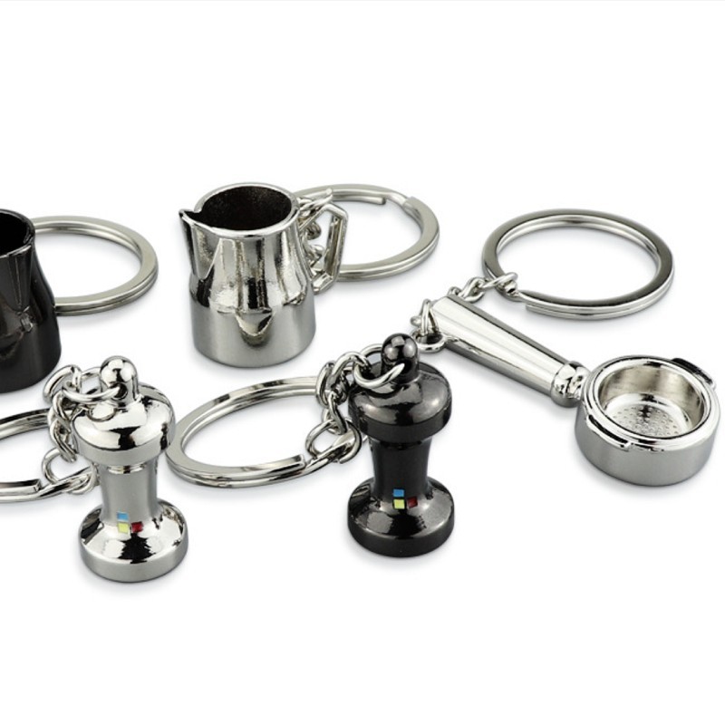 Zinc Alloy Barista Coffee Accessories Mini Keyring