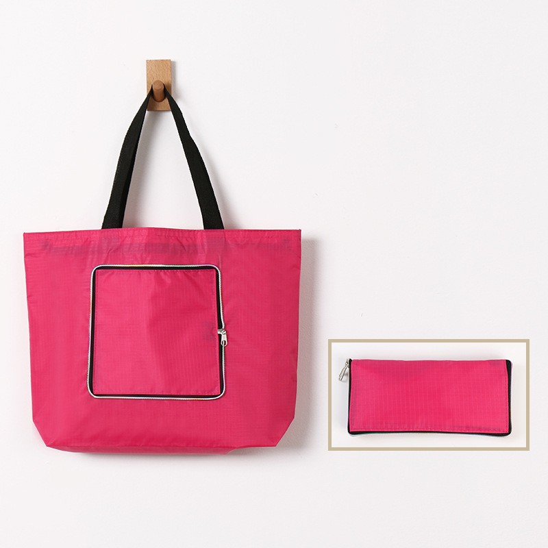 Zippered Folding Shopping Tote Bag
